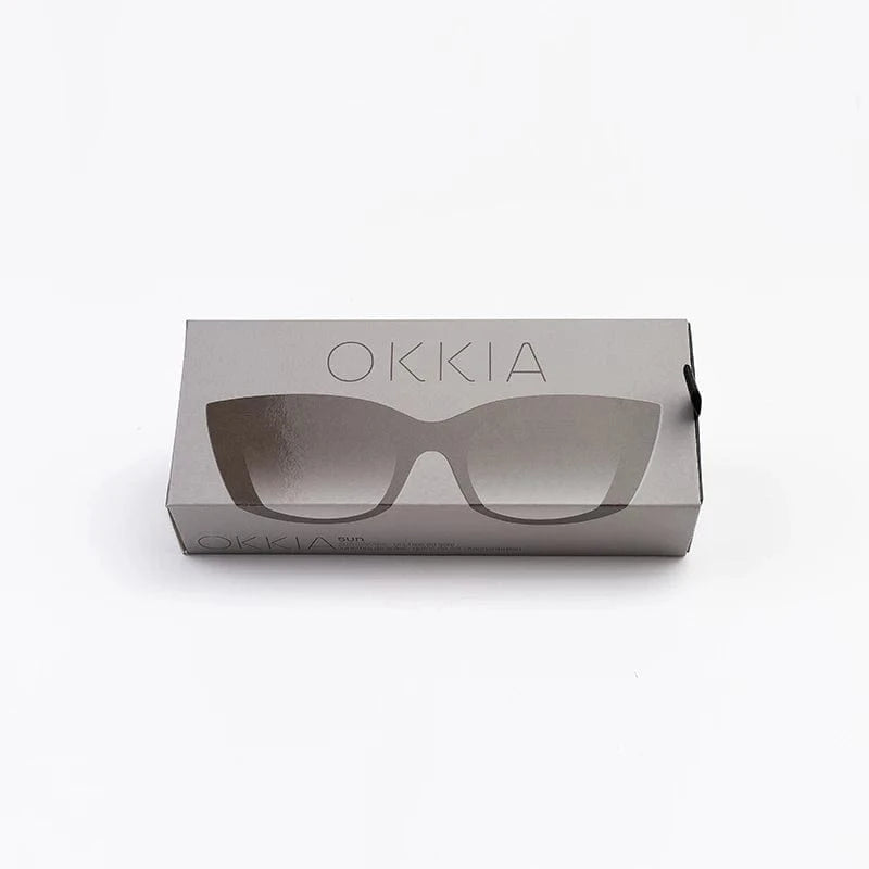 OKKIA Claudia Big Cat Eye Sunglasses in Black