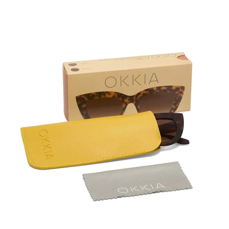 OKKIA Claudia Big Cat Eye Sunglasses in Classic Havana