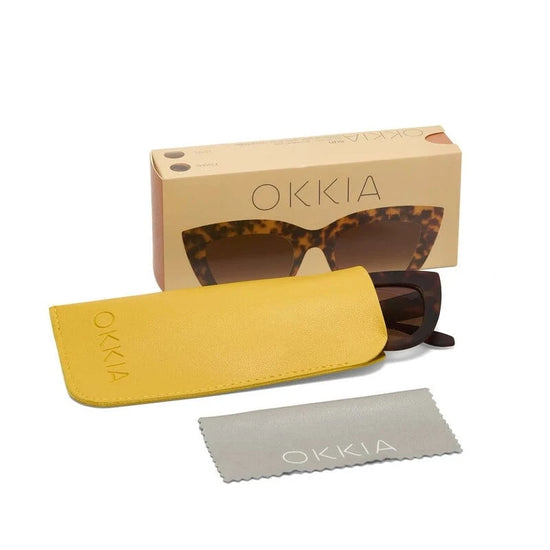 OKKIA Claudia Big Cat Eye Sunglasses in Classic Havana