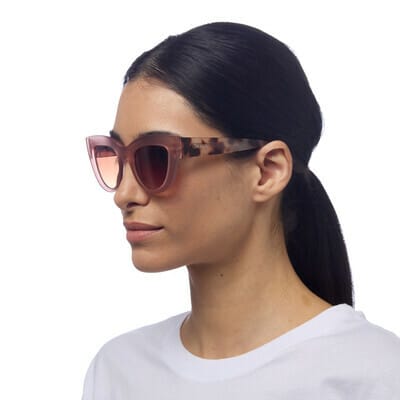 OKKIA Sunglasses Claudia Big Cat Eye Pink Havana