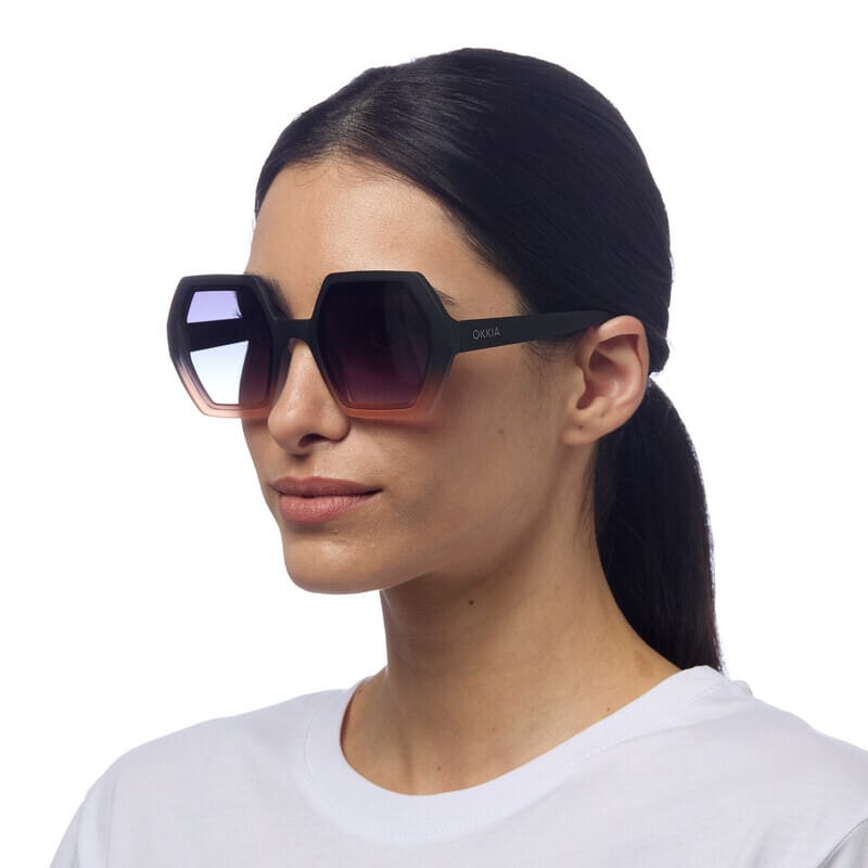 OKKIA Sunglasses OK019-HB Black Rose Pink Emma Sun Glasses