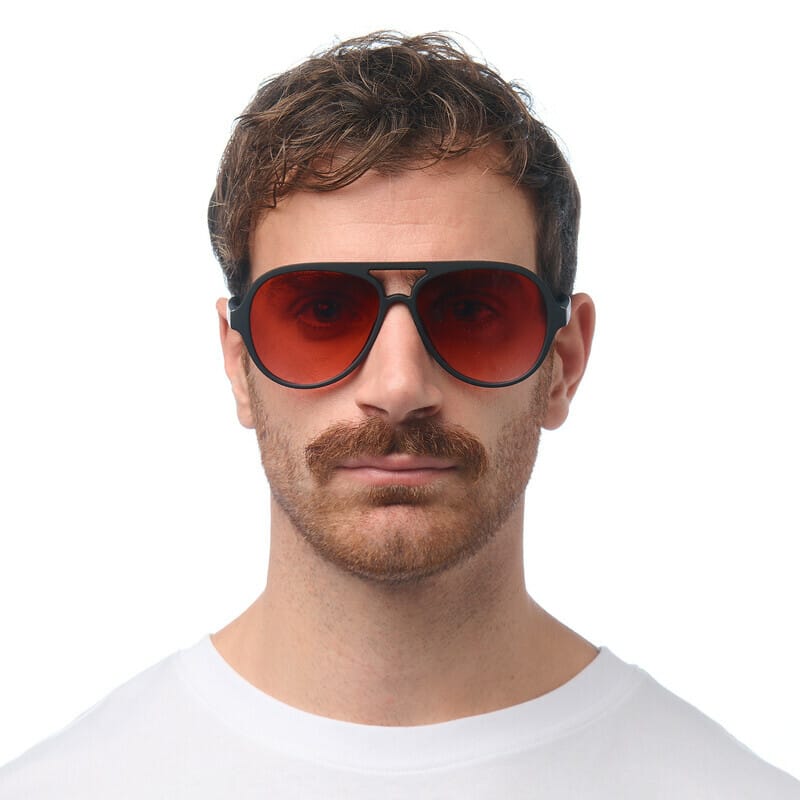 OKKIA Sunglasses OK021BK-RD Alessio Black (Red Lenses) Sun Glasses