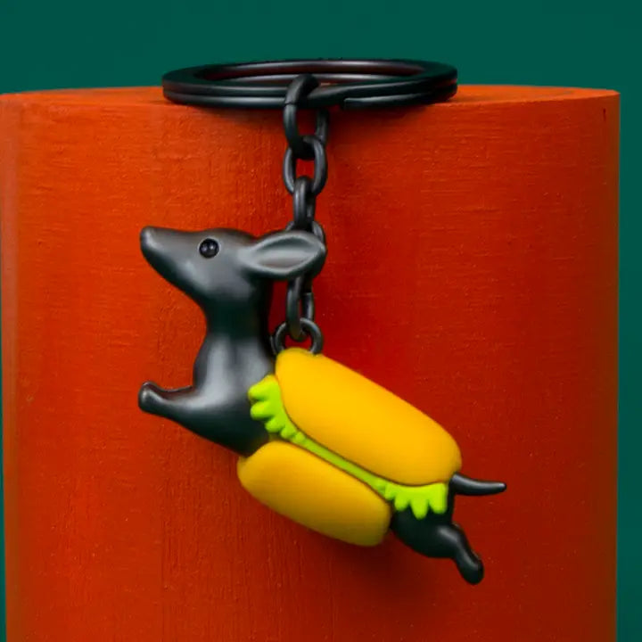 Oli Olsen Keyrings Hotdog Dachshund Keyring