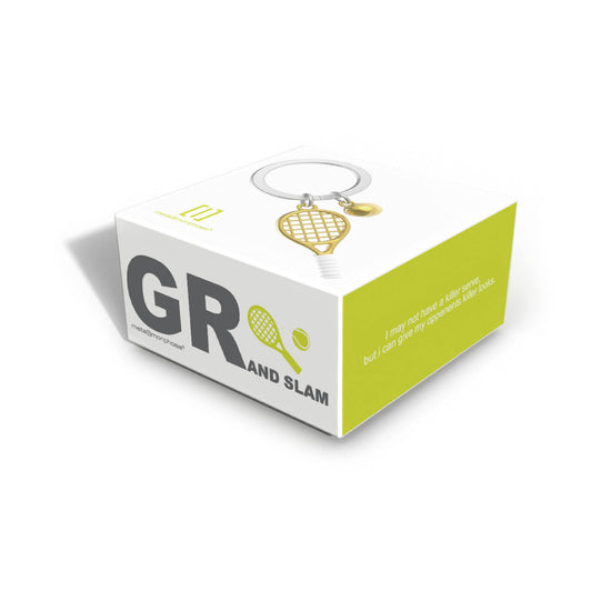 Oli Olsen Metalmorphose Gold Tennis Racket & Ball Keyring