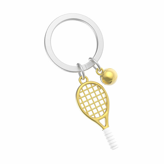 Oli Olsen Metalmorphose Gold Tennis Racket & Ball Keyring