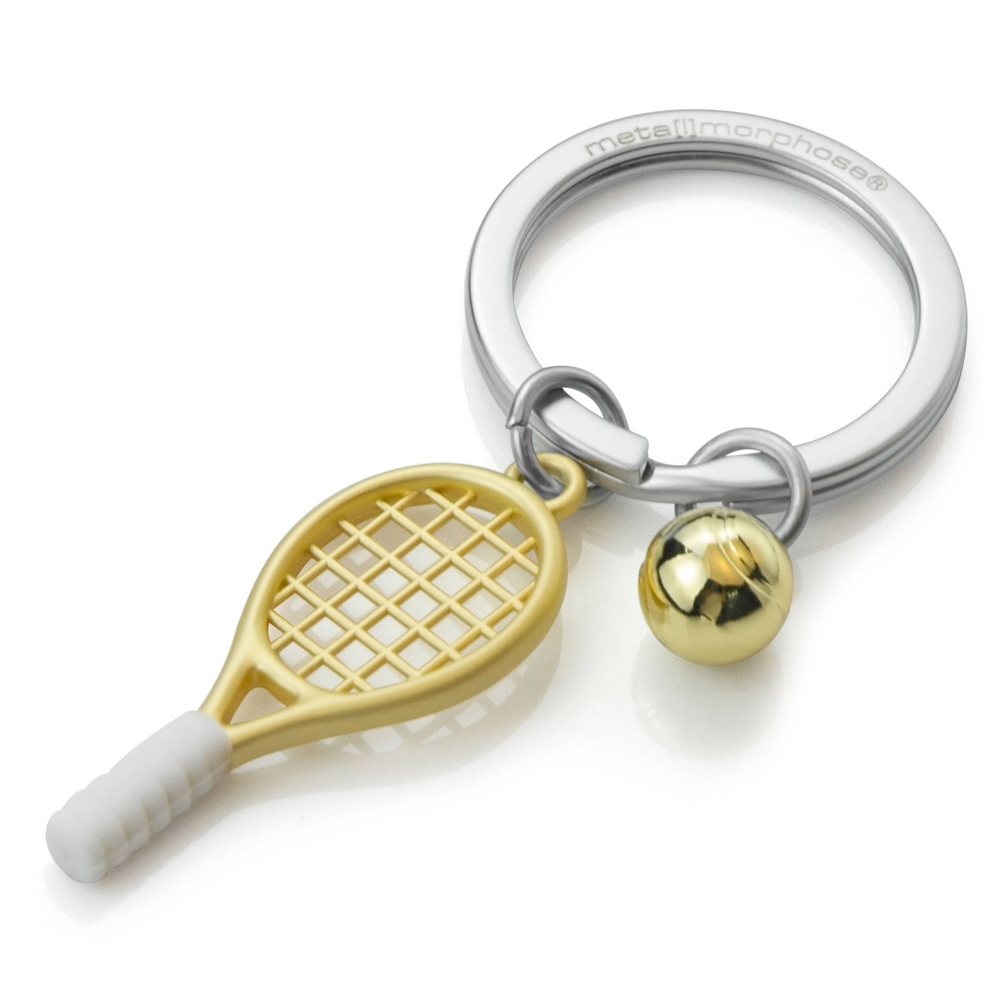 Oli Olsen Metalmorphose Gold Tennis Racket & Ball Keyring