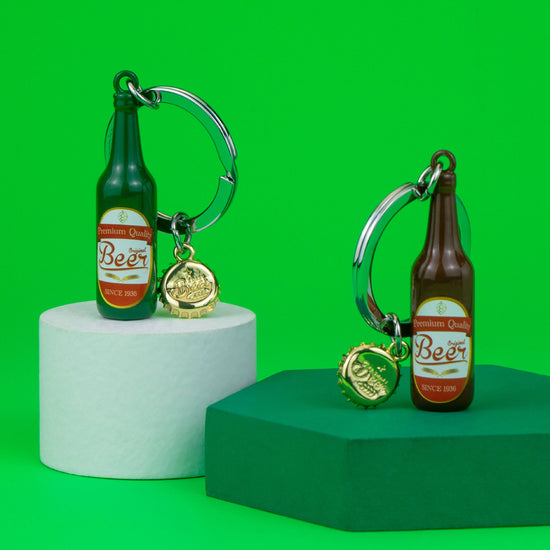 Oli Olsen Metalmorphose Green Beer Bottle Keyring