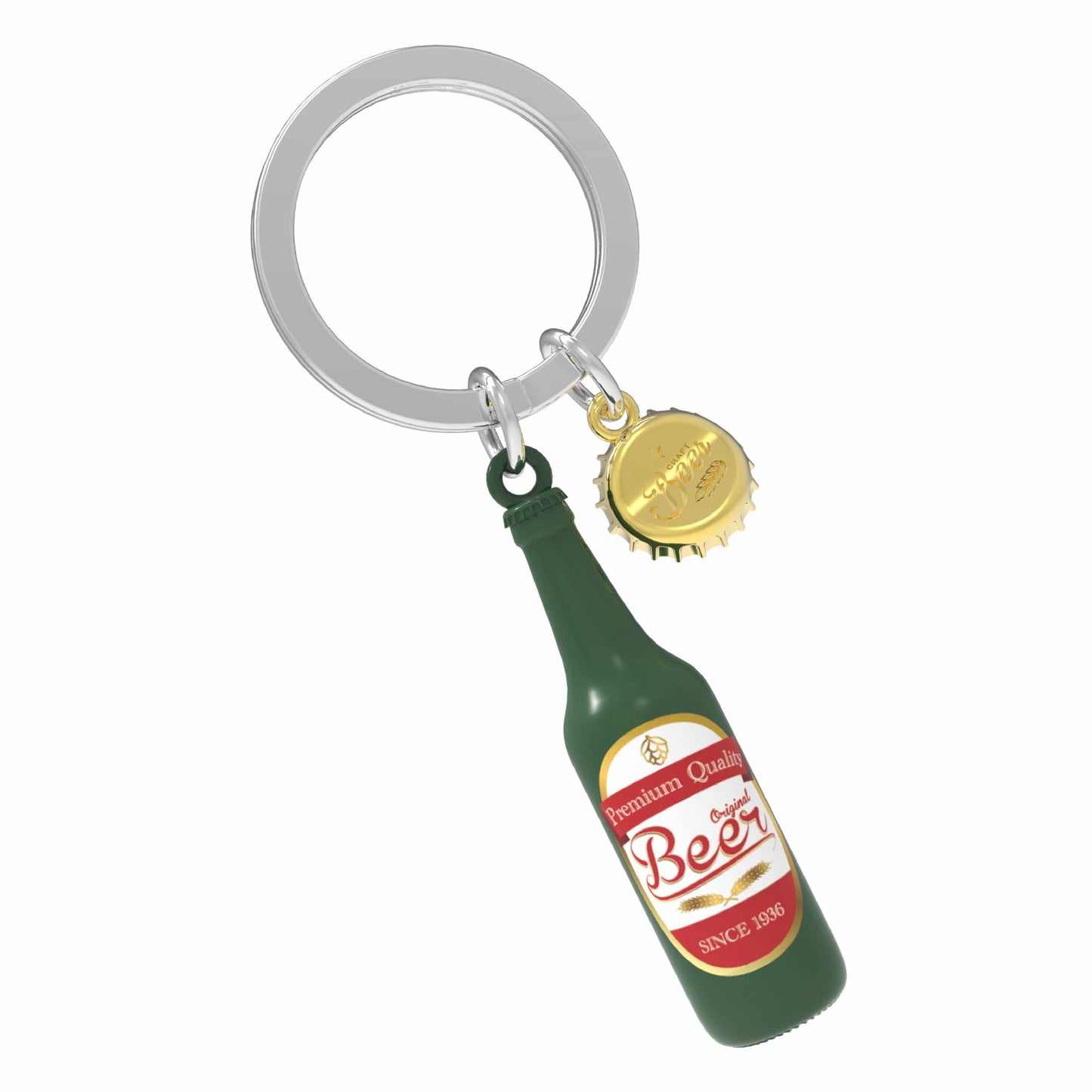 Oli Olsen Metalmorphose Green Beer Bottle Keyring
