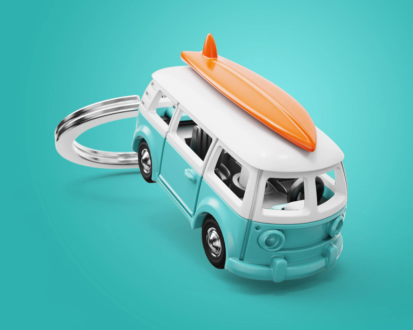 Oli Olsen Metalmorphose Keyring Blue & Orange Surfer Van Keyring