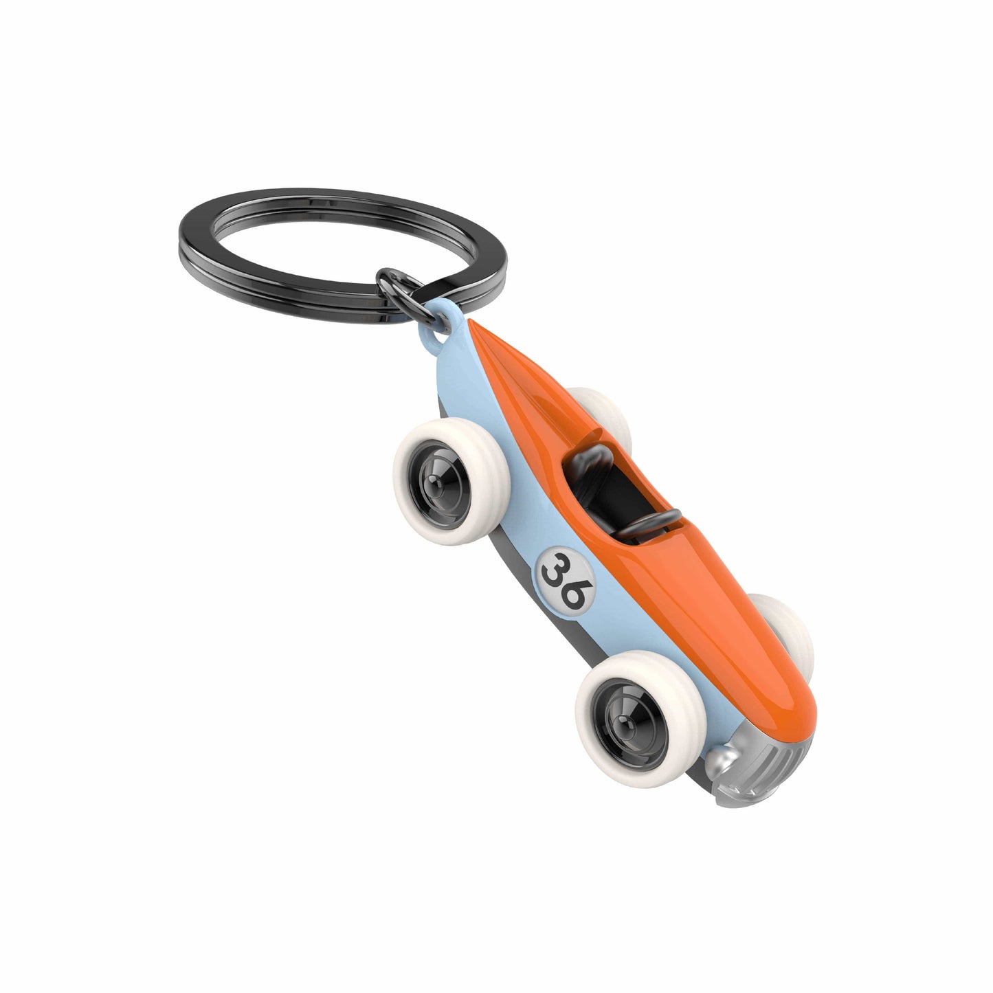 Oli Olsen Metalmorphose Luxe Blue Vintage Racer Car Keyring