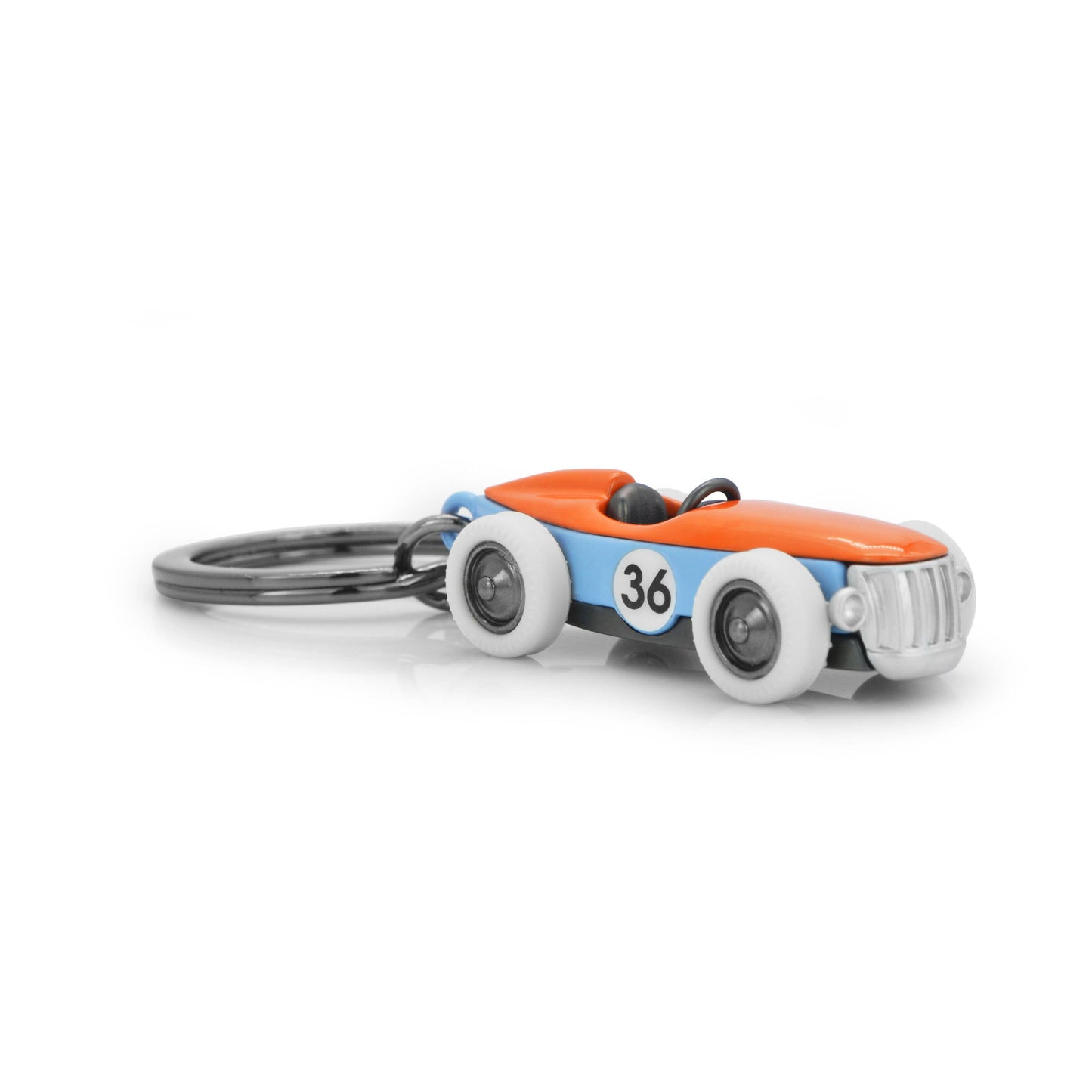 Oli Olsen Metalmorphose Luxe Blue Vintage Racer Car Keyring