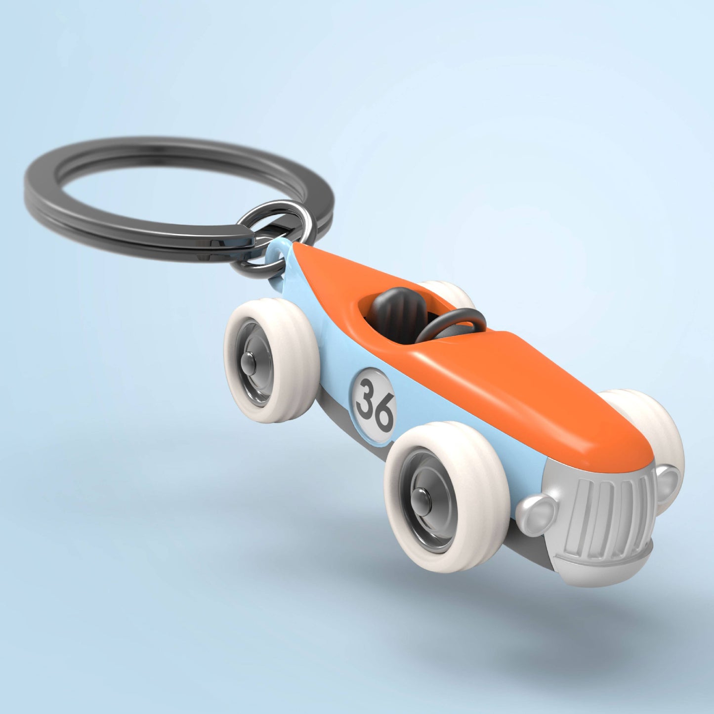 Oli Olsen Metalmorphose Luxe Blue Vintage Racer Car Keyring