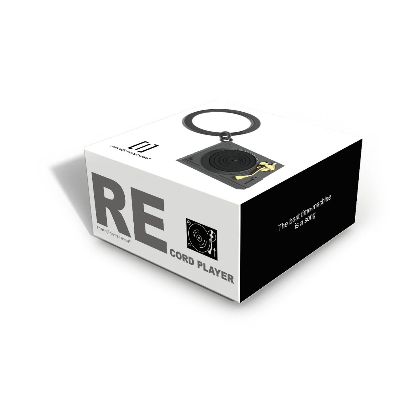 Oli Olsen Metalmorphose Matt Grey & Gold Turntable Keyring