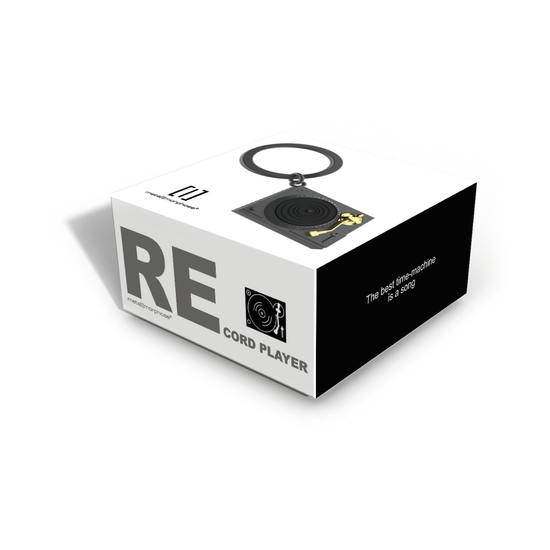 Oli Olsen Metalmorphose Matt Grey & Gold Turntable Keyring