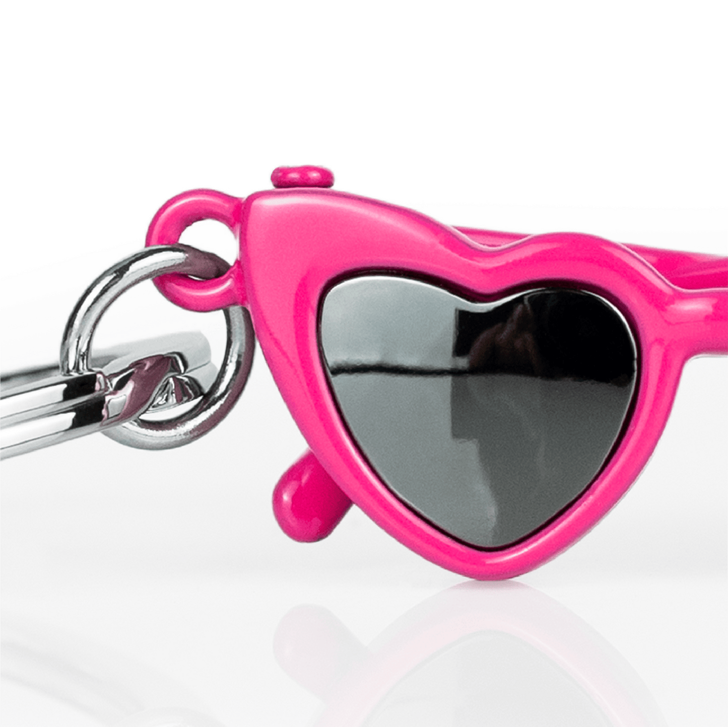 Oli Olsen Metalmorphose Pink 'Iconic' Heart Shaped Glasses Keyring