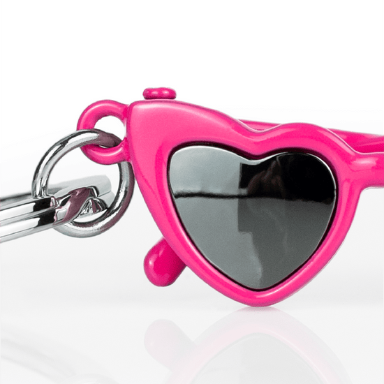 Oli Olsen Metalmorphose Pink 'Iconic' Heart Shaped Glasses Keyring