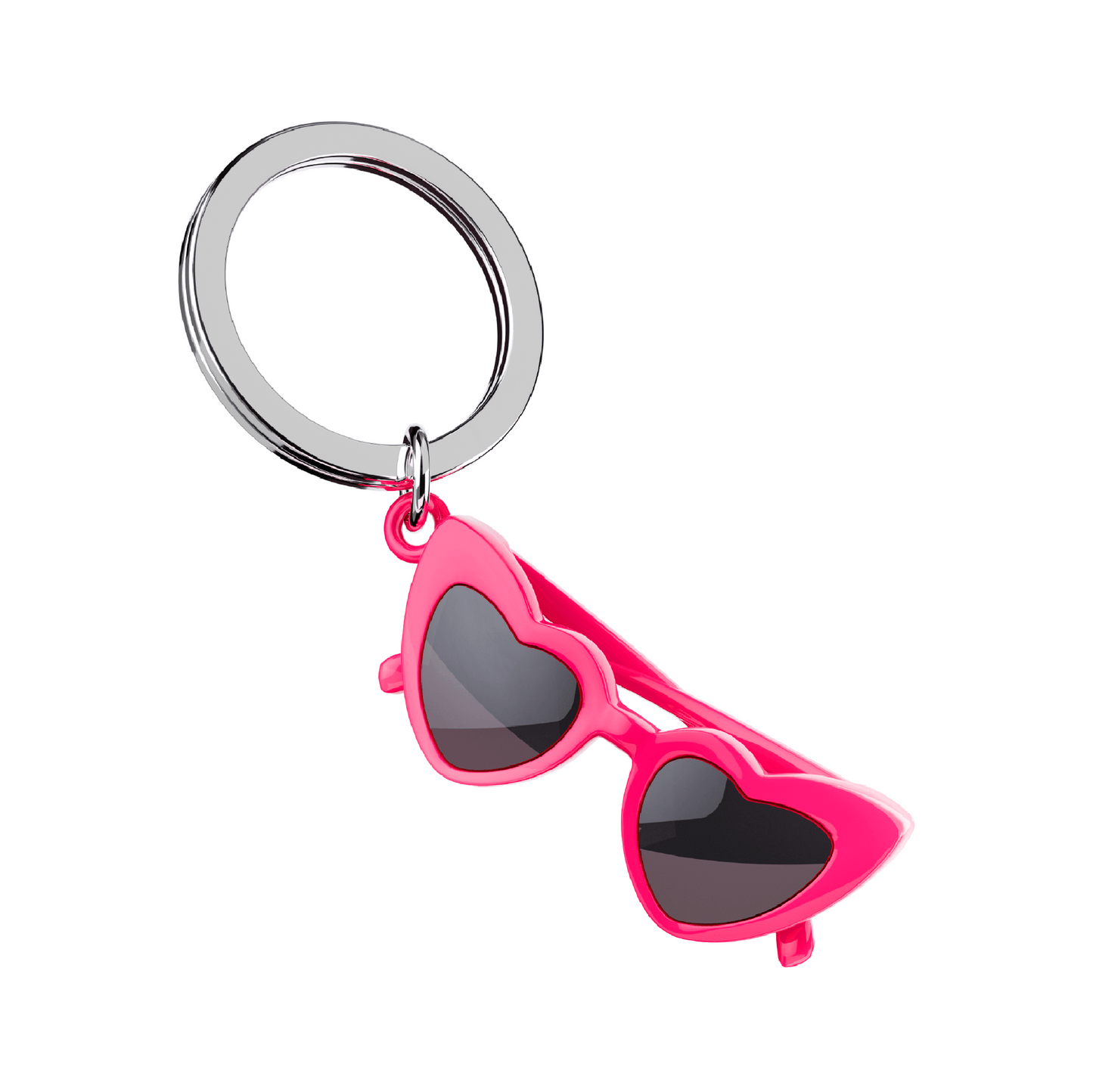 Oli Olsen Metalmorphose Pink 'Iconic' Heart Shaped Glasses Keyring