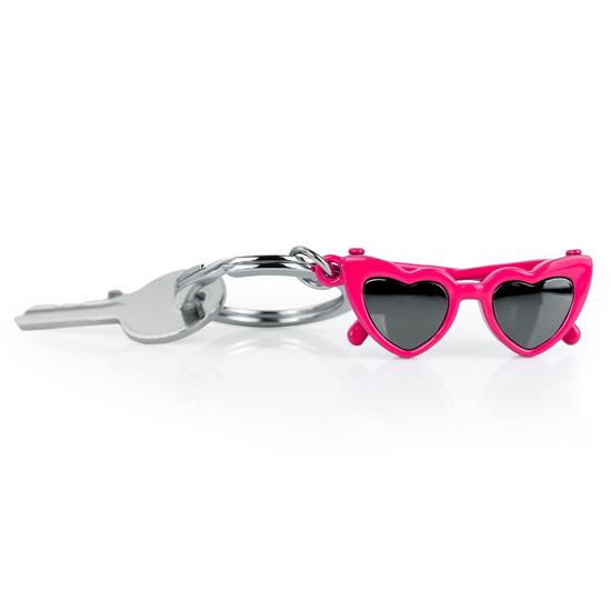 Oli Olsen Metalmorphose Pink 'Iconic' Heart Shaped Glasses Keyring