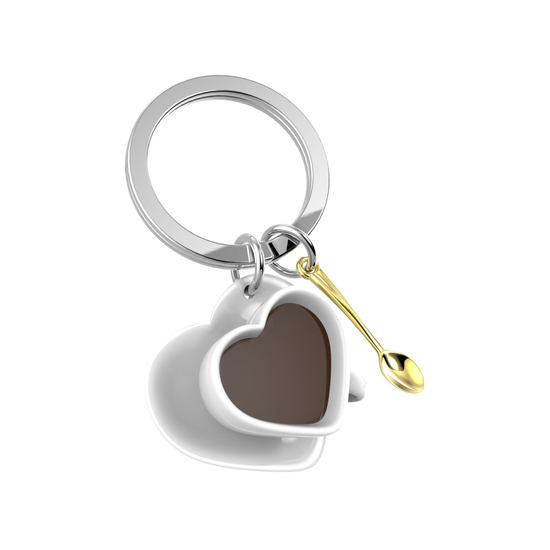 Oli Olsen Metalmorphose White Coffee Lover Keyring