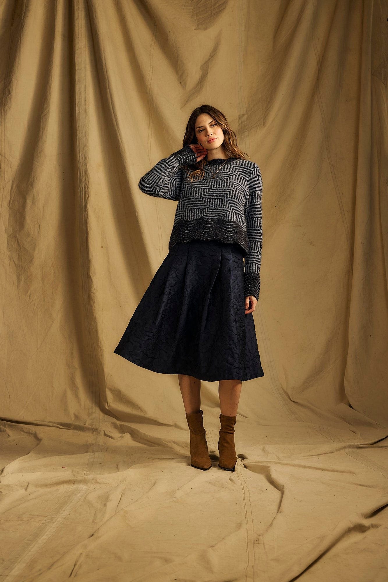 ONE COLLECTIVE Knitwear Natron Knit in Maritime Blue