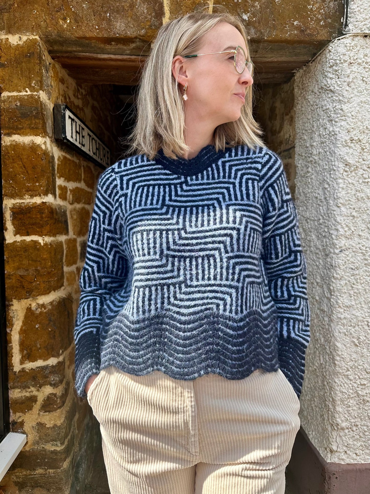 ONE COLLECTIVE Knitwear Natron Knit in Maritime Blue