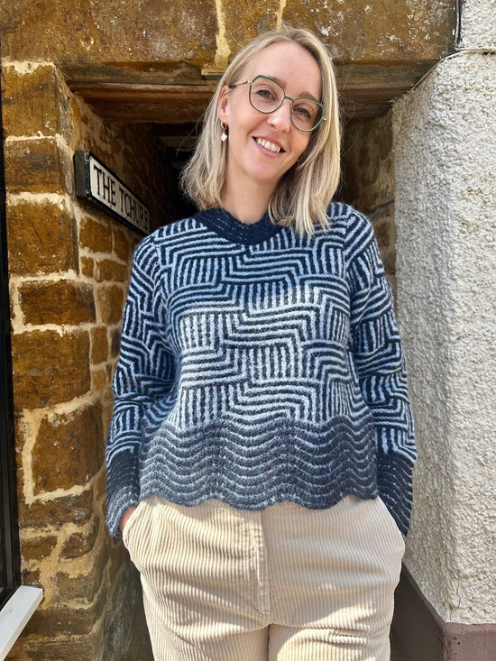 ONE COLLECTIVE Knitwear Natron Knit in Maritime Blue