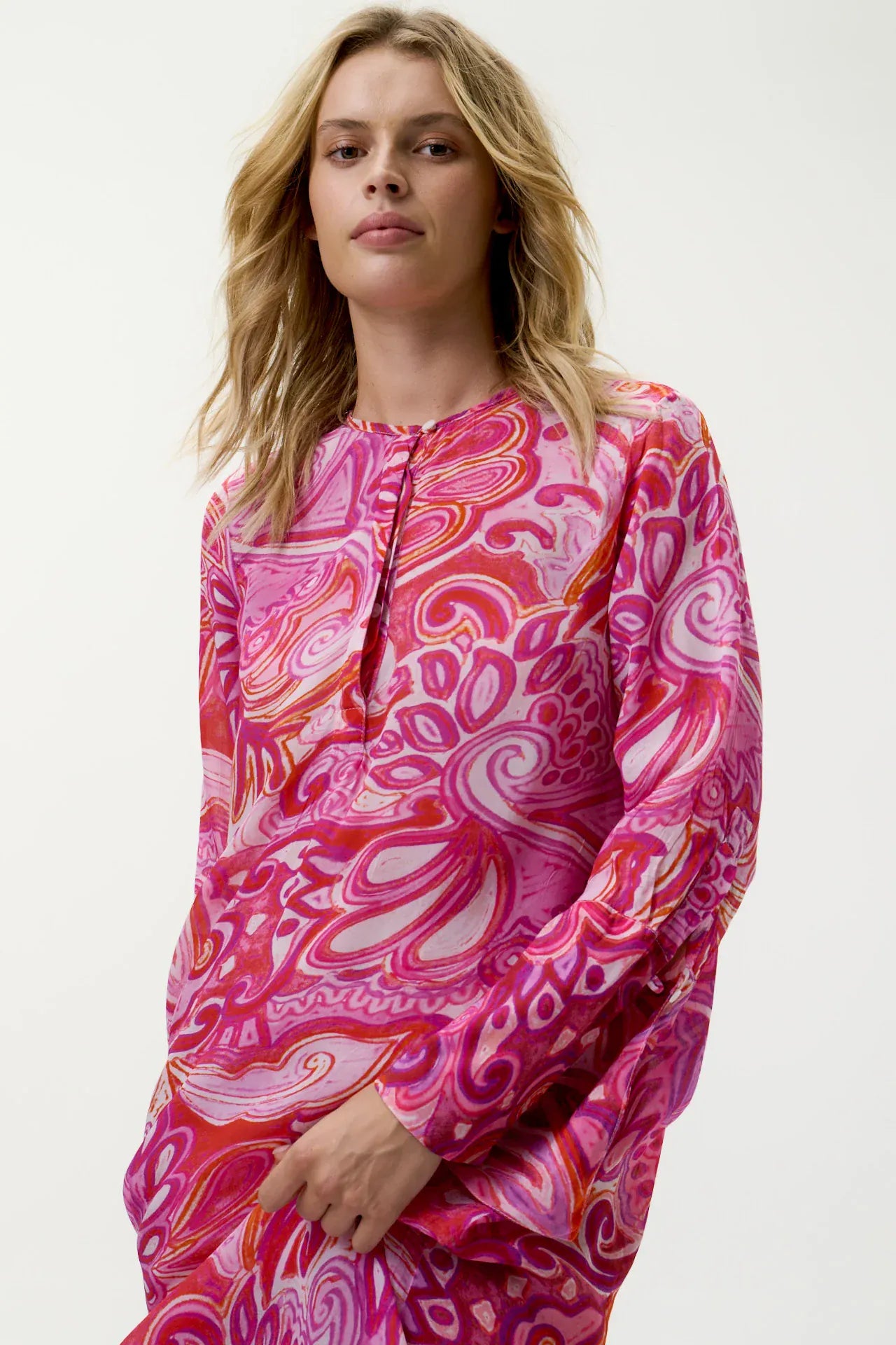 OneSeason Dresses Long Genie Merida in Pink Swirl