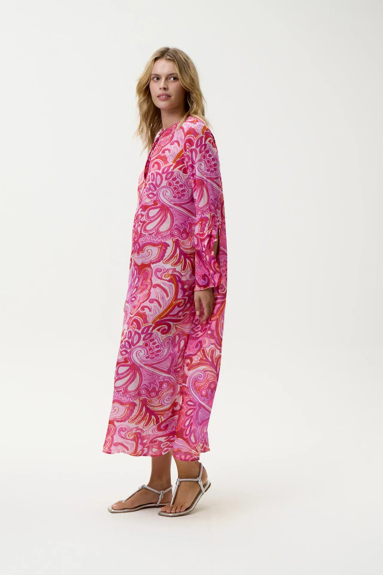 OneSeason Dresses Long Genie Merida in Pink Swirl