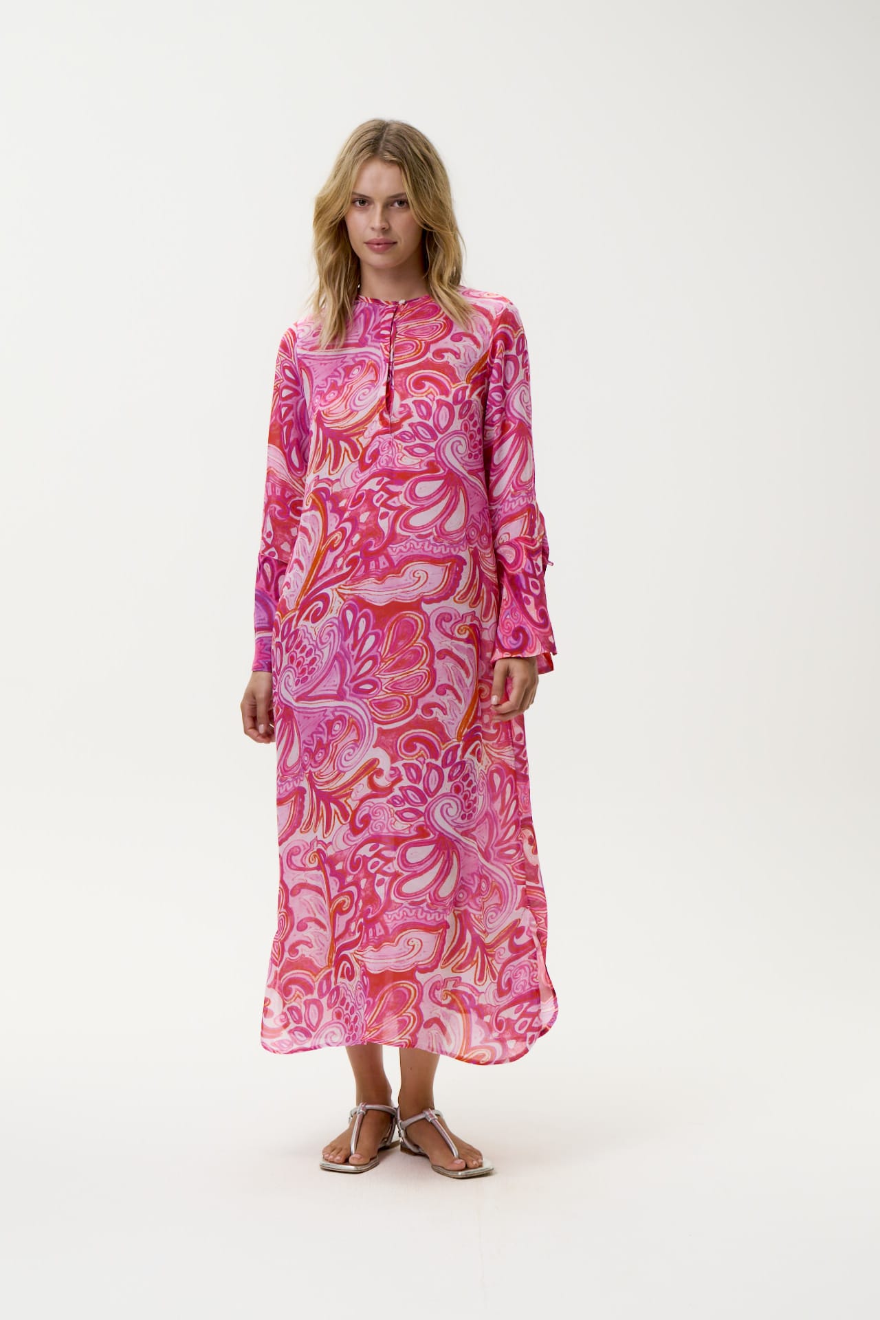 OneSeason Dresses Long Genie Merida in Pink Swirl