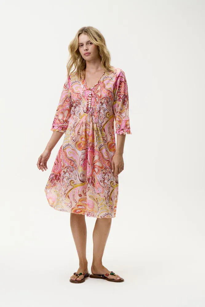 OneSeason Dresses Multi Swirl Poppy Midi Dress