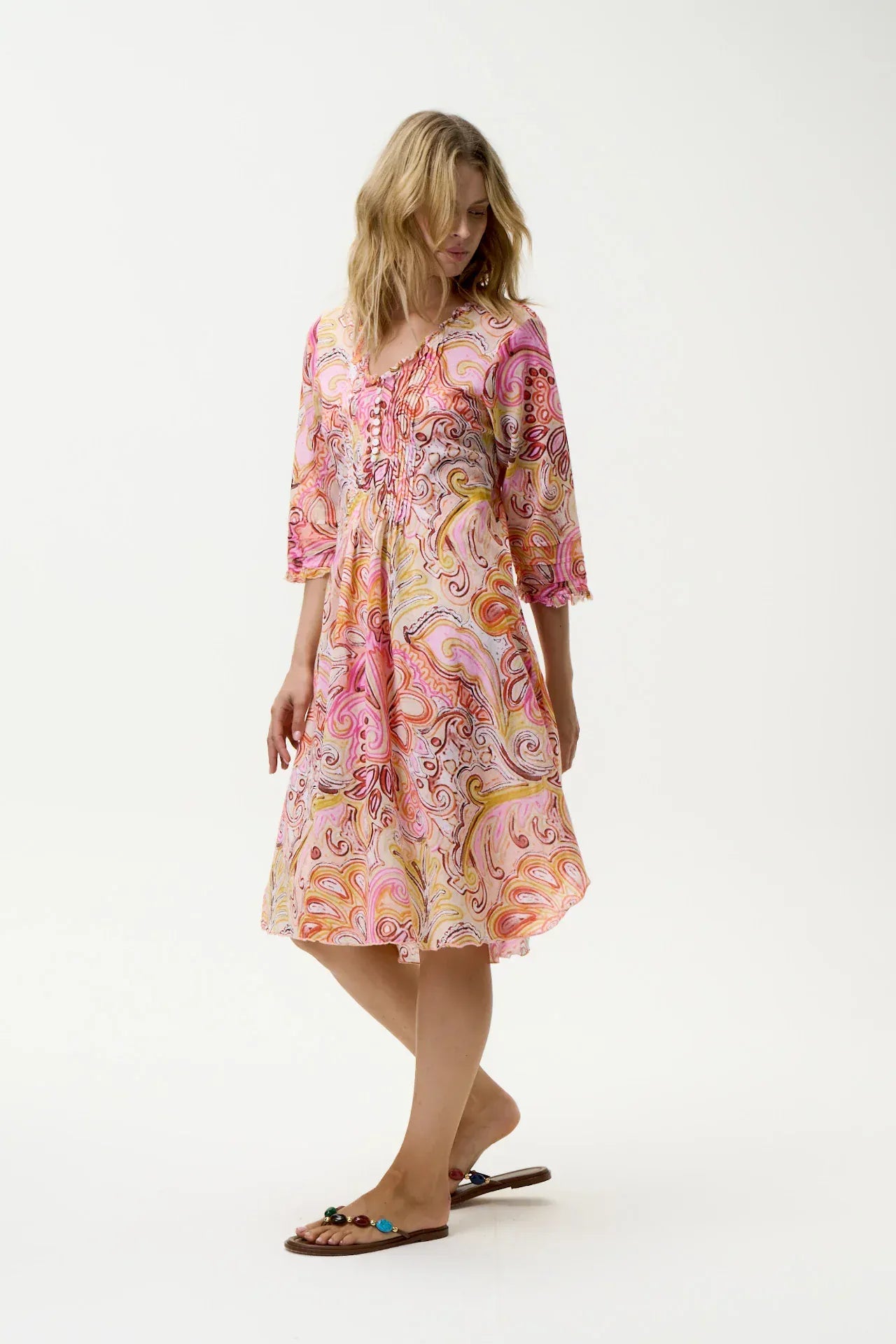 OneSeason Dresses Multi Swirl Poppy Midi Dress
