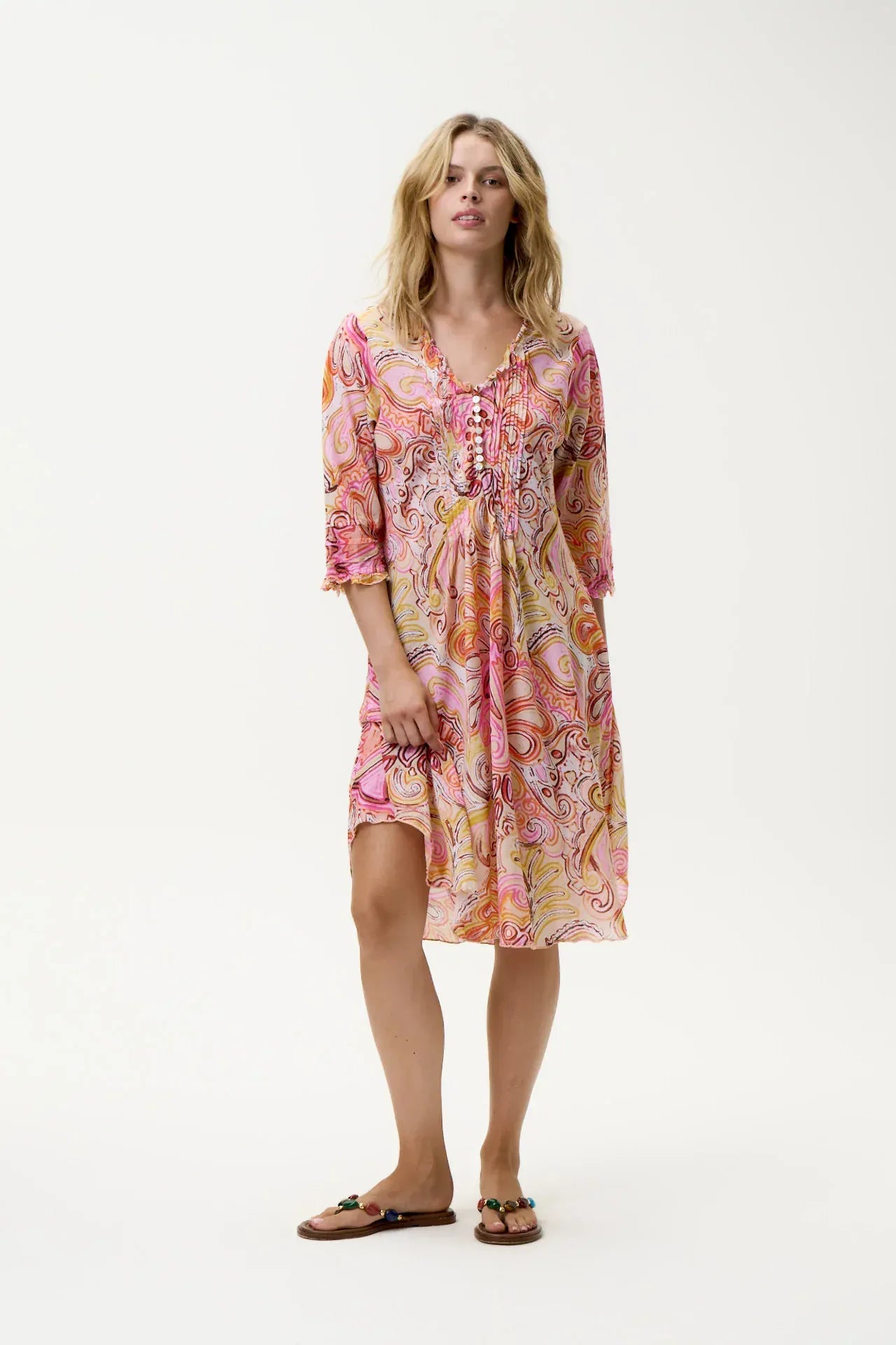 OneSeason Dresses Multi Swirl Poppy Midi Dress