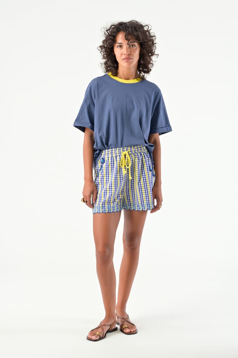 Orfeo Paris Shorts Laura Shorts in Blue Checks