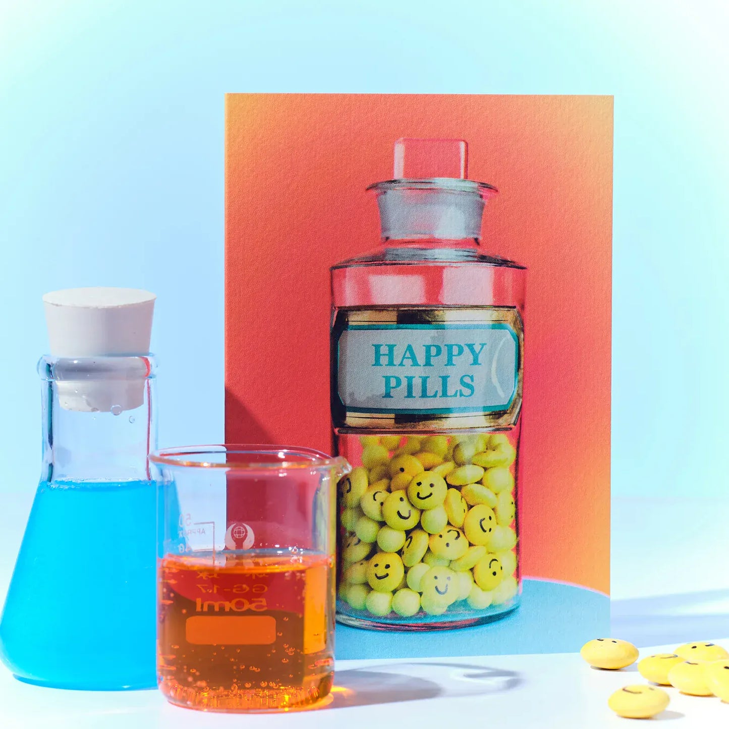 Ornament Art Greetings Cards Happy Pills Greetings Card