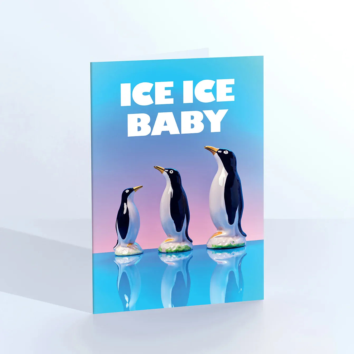 Ornament Art Greetings Cards Ice Ice Baby Penguin Huddle Card