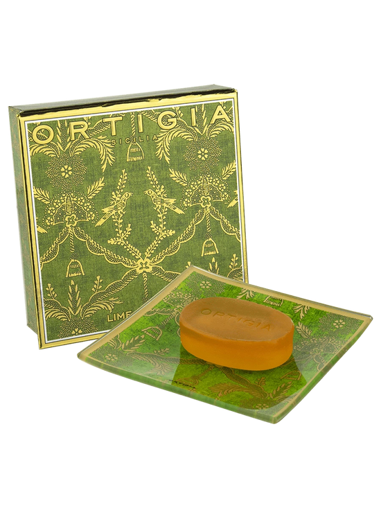 Ortigia Bath & Body Lime Di Sicilia Glass Plate & Soap