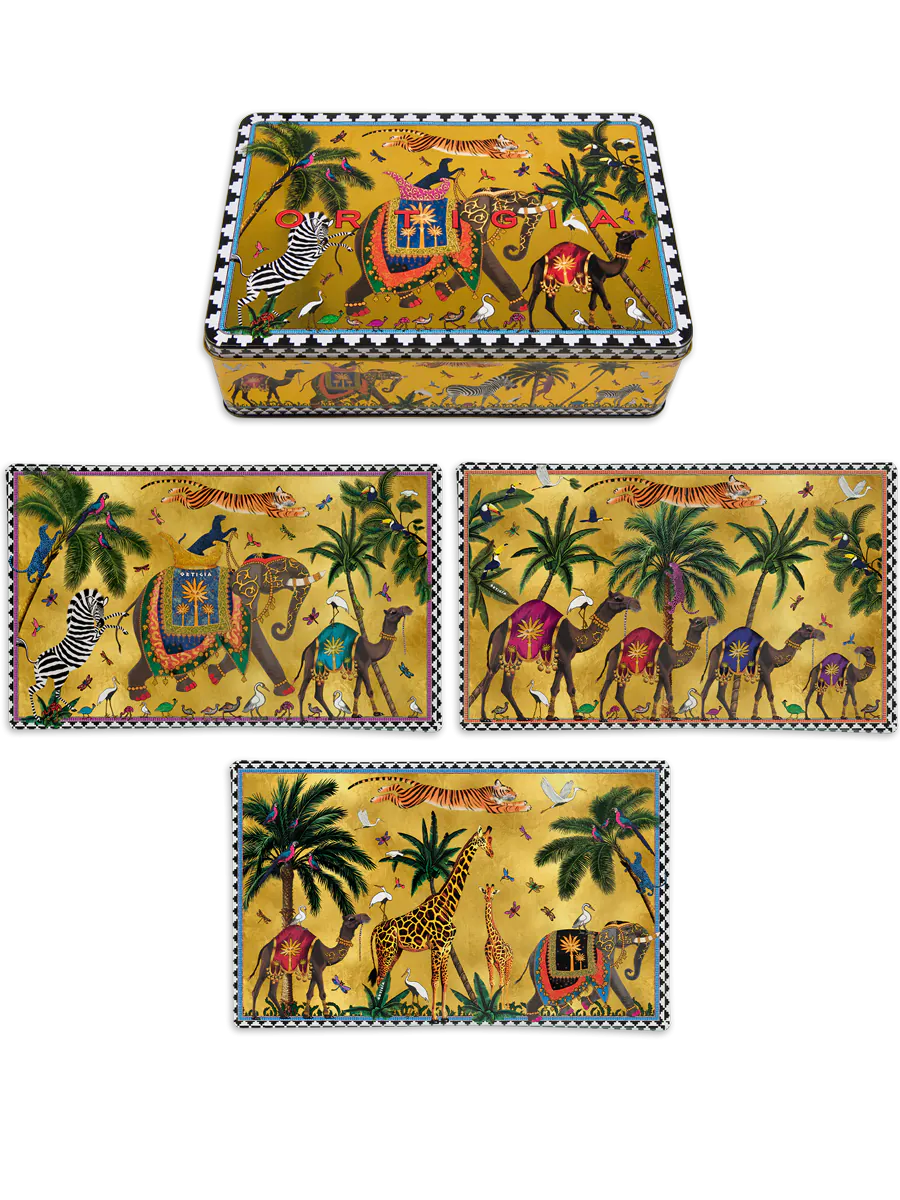 Ortigia Plates Tin Flying Tiger 3 Glass Plates