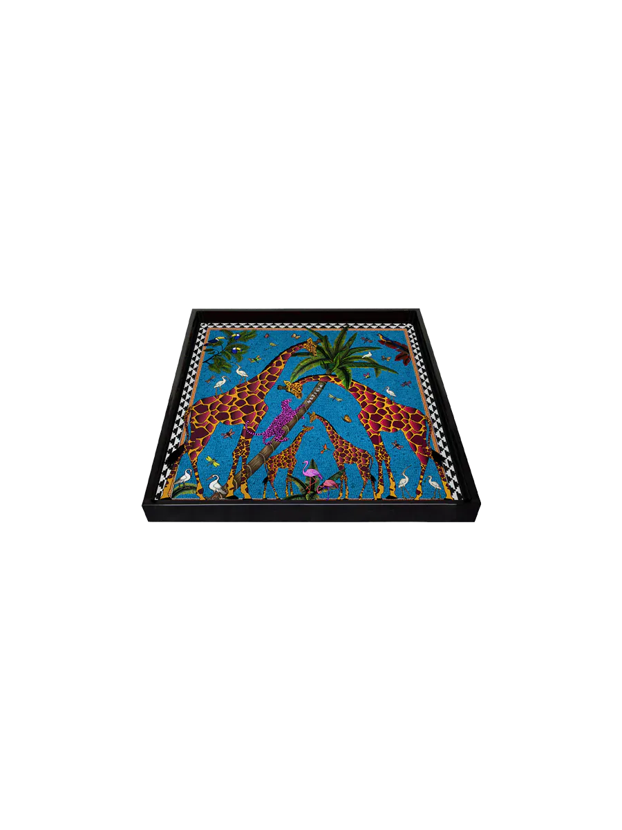 Ortigia Tray Giraffe Blue (16x16cm)