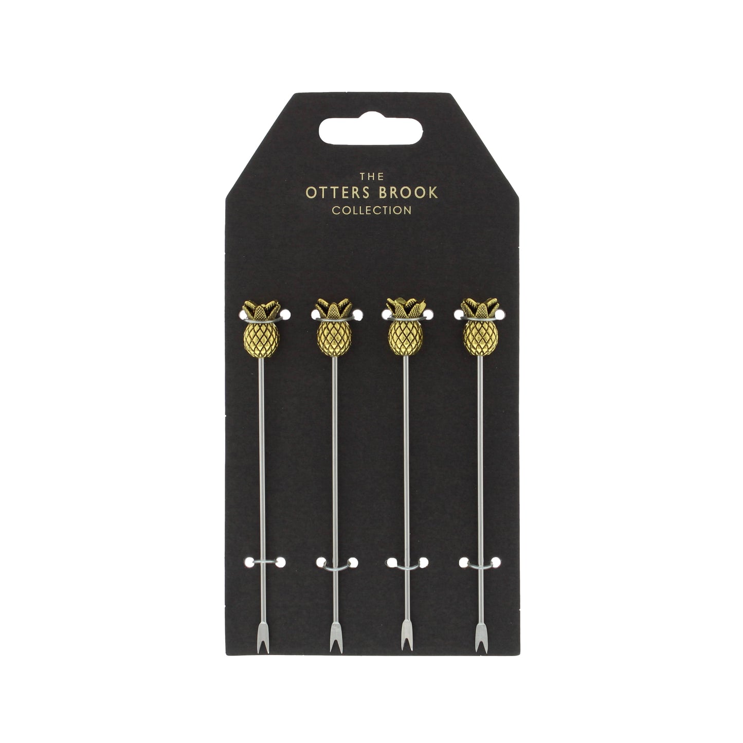 Otter's Brook Home Pineapple Top Gold OLIVE PICKS x 4 Set