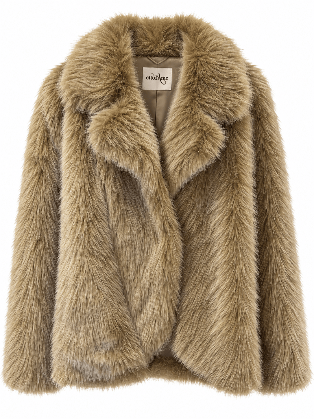 Ottod'Ame Coat The Hampstead Faux Fur Jacket in Truffle