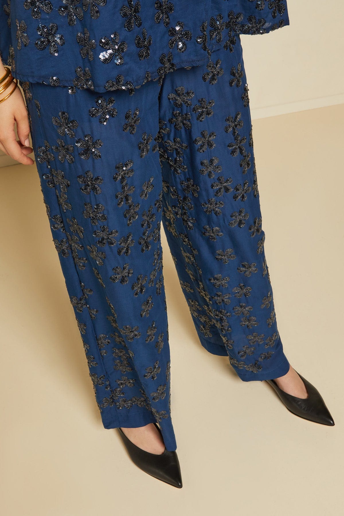 ottod'Ame Sequinned Palazzo Trousers