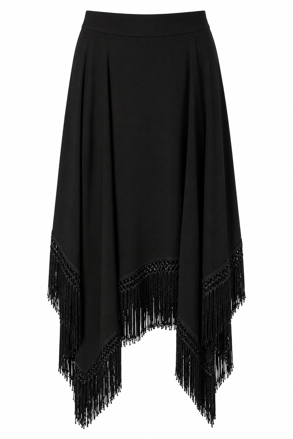 Ottod'Ame Skirts The Marlene Fringe Skirt in Black