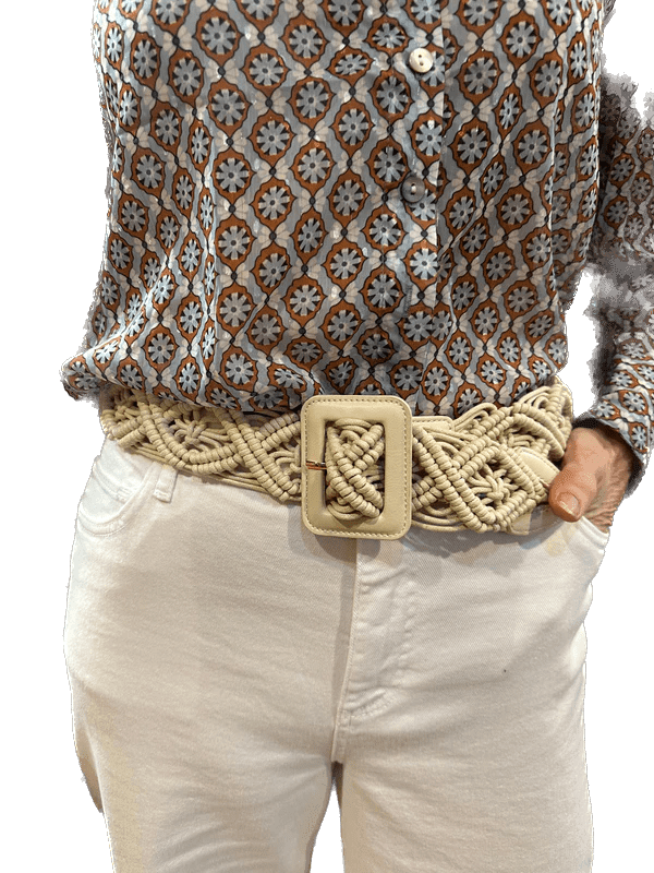 Pennyblack Belts Macrame Belt in Ivory