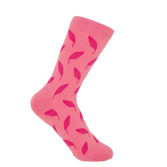 Peper Harow Ladies Socks Leaf Womens Socks - Pink