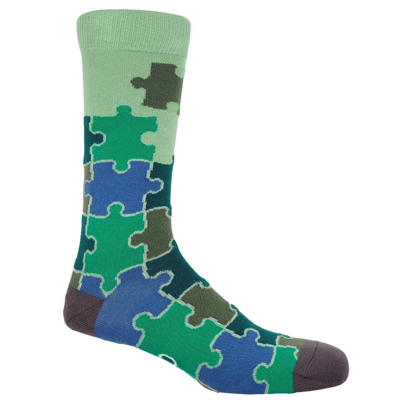 Peper Harow Mens Socks Jigsaw Men's Socks: Green