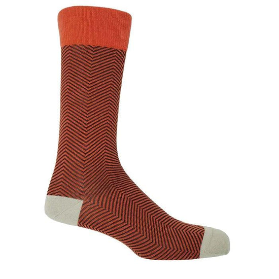 Peper Harow Mens Socks Lux Taylor Mens Socks - Orange