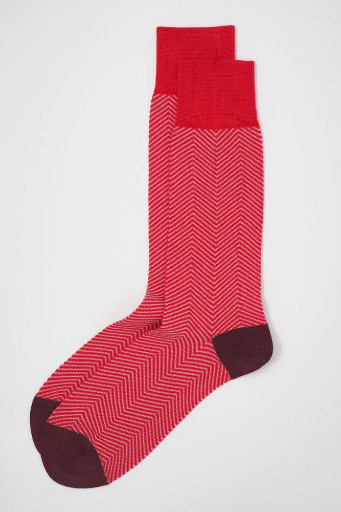 Peper Harow Mens Socks Lux Taylor Mens Socks - Red