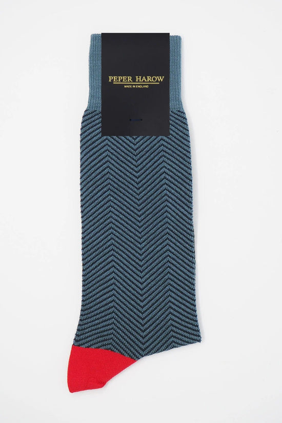 Peper Harow Mens Socks Lux Taylor Socks in Blue