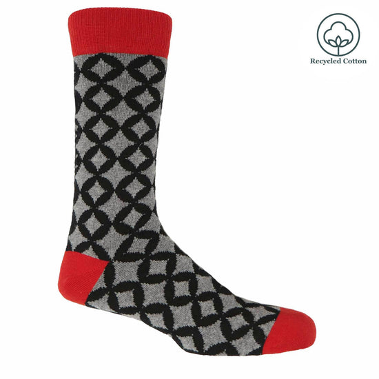 Peper Harow Mens Socks Mosaic Men's Recycled Socks: Navy