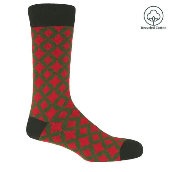 Peper Harow Mens Socks Mosaic Men's Recycled Socks: Navy